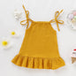 Summer Toddler Baby Girl Sleeveless Ruffles Dress Sarafan Kids Cotton Linen Muslin Slip Dresses Clothing