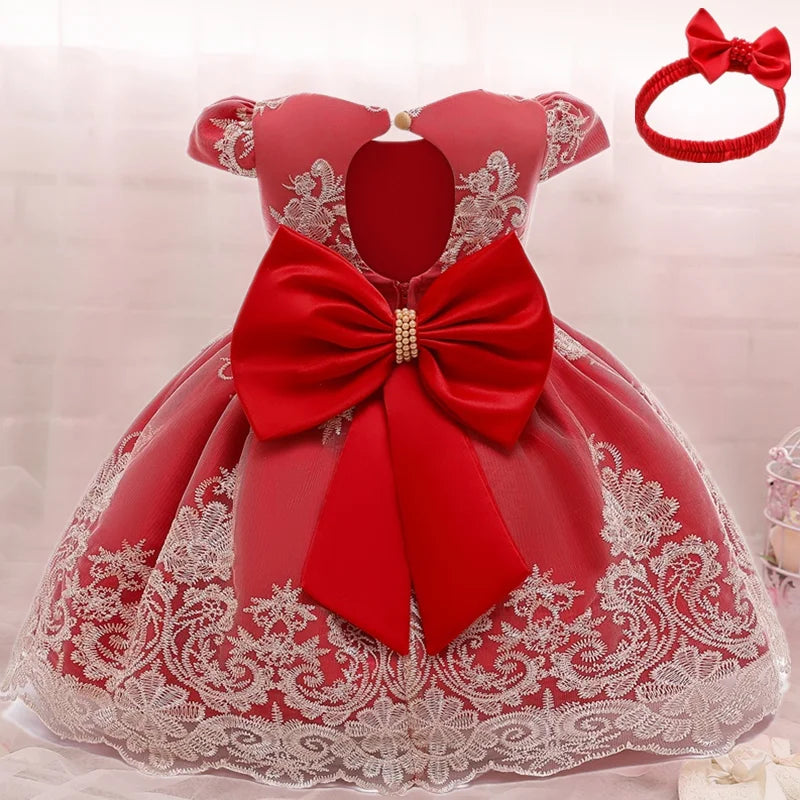 Baby Girls Christmas Dress 3 6 9 12 18 24 Months Toddler Newborn Lace Princess Dress 1 Year Old Birthday Party New Year Costume