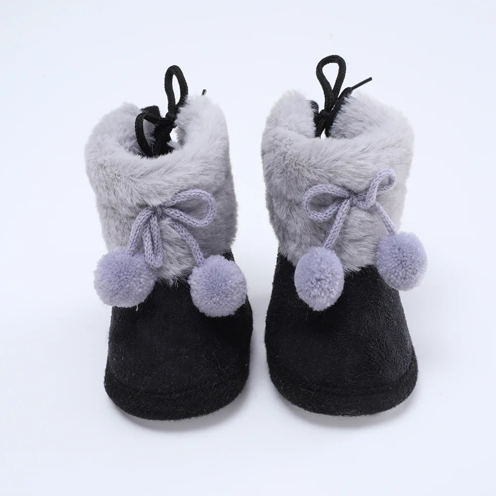 Newborn Toddler Warm Boots Winter First Walkers baby Girls Boys Shoes Soft Sole Fur Snow Booties Kids Snow Boots for 0-18M Bebe