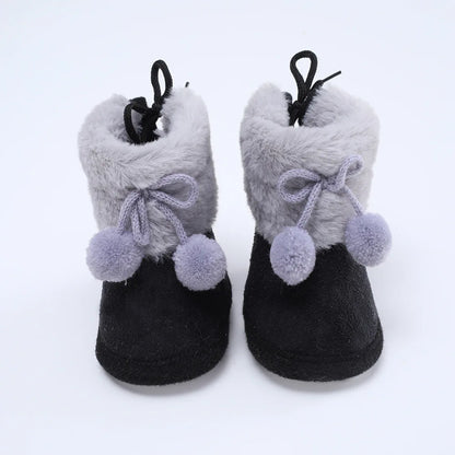 Newborn Toddler Warm Boots Winter First Walkers baby Girls Boys Shoes Soft Sole Fur Snow Booties Kids Snow Boots for 0-18M Bebe