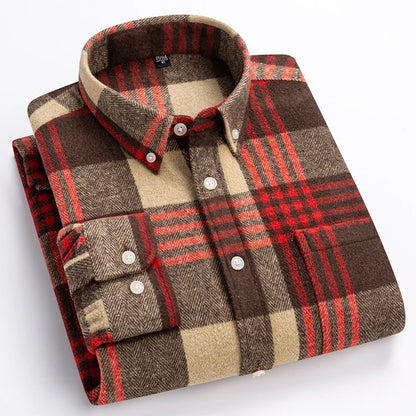 New in shirt plus size 7xl100%cotton long-sleeve shirts for men slim fit casual plain shirt soft kerokan designer plaid clothing