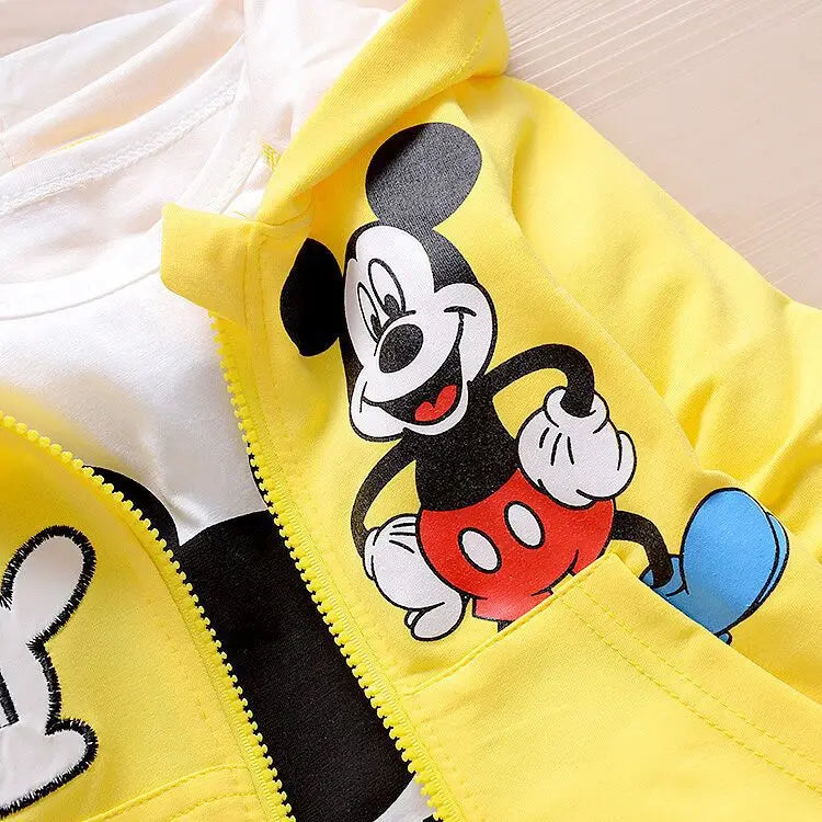 Baby Girls Boys Mickey Minnie Clothing Sets Spring Autumn Kids Outfits Hoodie +T-shirt + Pants Tracksuit Children Sport Suit