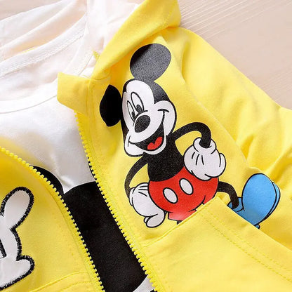 Baby Girls Boys Mickey Minnie Clothing Sets Spring Autumn Kids Outfits Hoodie +T-shirt + Pants Tracksuit Children Sport Suit