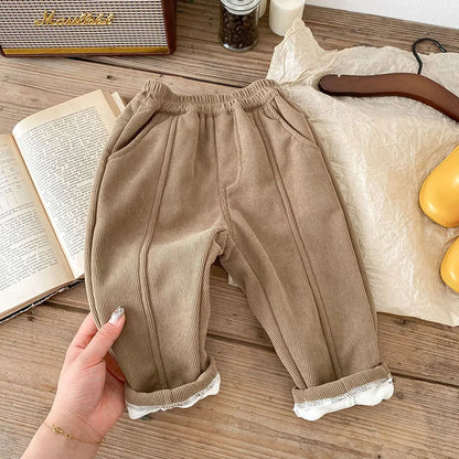 MILANCEL 2025 Spring Autumn Solid Kids Boys Straight Pants Fashion Children Clothing Trousers Brief Jeans for 1-6 Years