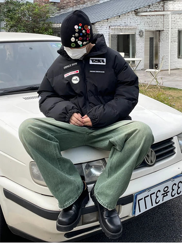 Men Jeans Retro Washed Daily S-3XL Hip Hop Teenagers Fashion Loose European Style Y2K Simple Wide Leg Trousers Vitality Chic