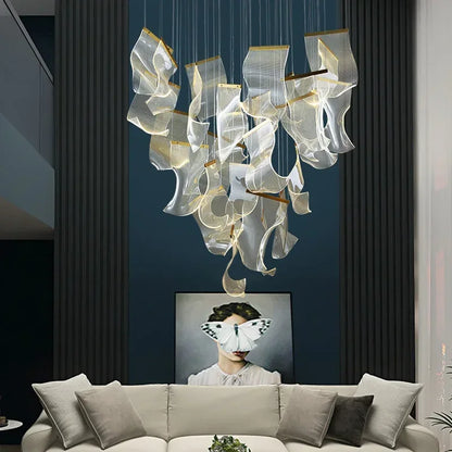 Modern Simple Led Luxurious Duplex Building Large Chandelier Living Room Creative Villa Pendant Lamp Stair Dining Hall Lighting