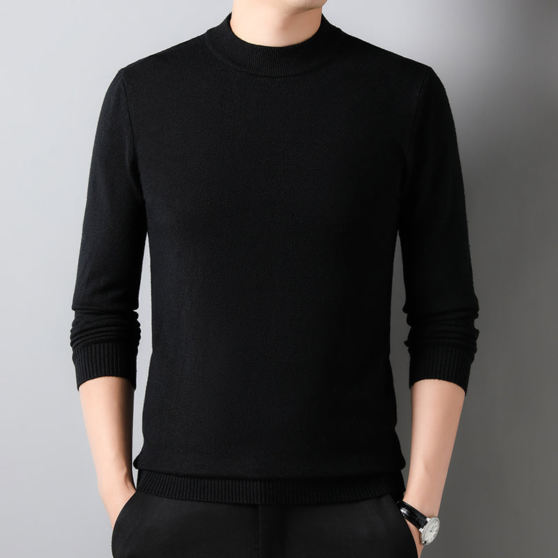 Half Turtleneck Knitwear Sweater New Autumn/Winter Mock Neck Sweatshirts Solid Color Pullovers Man Brand Casual Men's Clothing