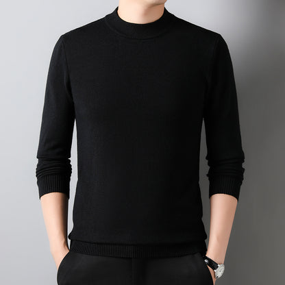 Half Turtleneck Knitwear Sweater New Autumn/Winter Mock Neck Sweatshirts Solid Color Pullovers Man Brand Casual Men's Clothing