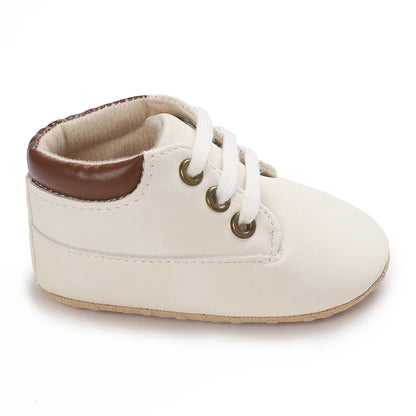 Fashionable 0-18M Boys and Girls' Shoes Classic Solid Color Leather Bottom Anti slip Preschool First Step Casual Sports Shoes