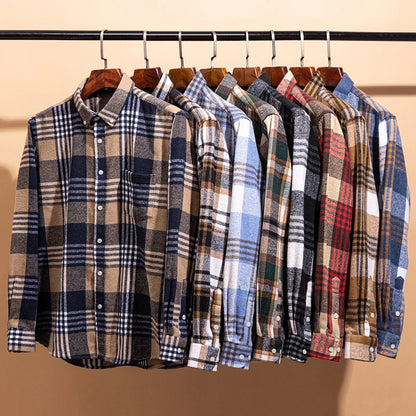 New in shirt plus size 7xl100%cotton long-sleeve shirts for men slim fit casual plain shirt soft kerokan designer plaid clothing