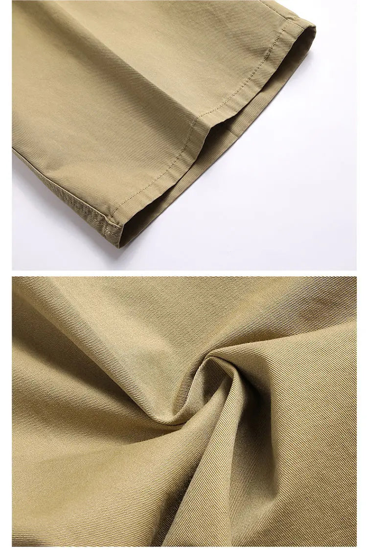 Classic Mens Cotton Shorts Men Stretch Casual Shorts Bermuda Knee Shorts Golf Sports Summer Cool Breathable Shorts Khaki Beige