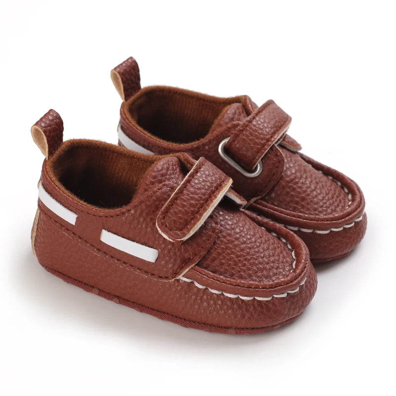Newborn Baptist Shoes New Leather Gentleman Shoes Anti-slip Soft Bottom Indoor Baby Boys and Girls Casual Shoes Walking Shoes