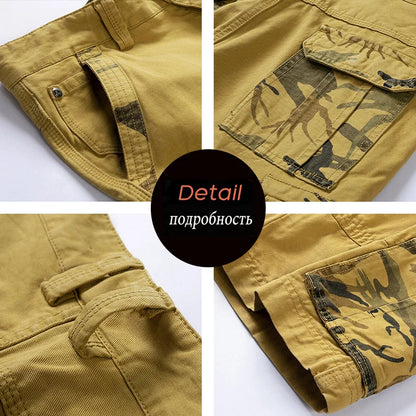 New Summer Men Cargo Camouflage Shorts Men's Cotton Beach Multi Pocket Shorts Man Spring Casual Joggers Shorts Male