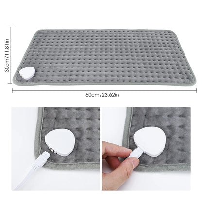 Electric Heating Blanket for Home Use - 9 Levels Thermal Heated Mat Home Soft Safe Winter Body Back Leg Warmer Pads 60*30cm