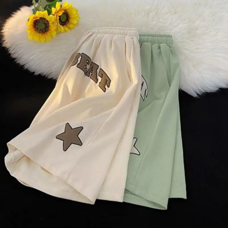 Summer Men Y2k Shorts Letter star Foam Print Shorts Casual Fashion Loose Sweatpants Gym Basketball Short Pants Streetwear 8XL