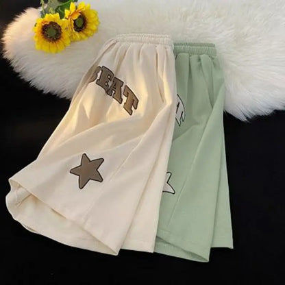 Summer Men Y2k Shorts Letter star Foam Print Shorts Casual Fashion Loose Sweatpants Gym Basketball Short Pants Streetwear 8XL