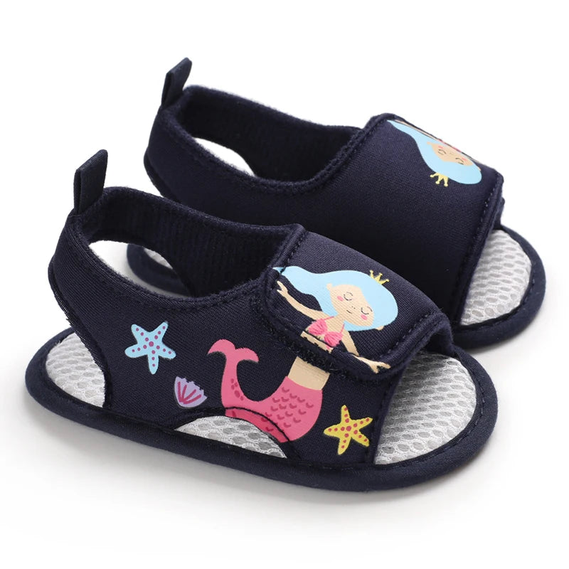 Lucky Blue Newborn Infant Toddler Boy Girl Casual Breathable Soft Cloth Bottom  Anti-slip PU Leather First Walkers Canvas Shoes