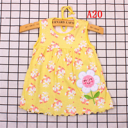 0-24M New born Cotton Flower Sleeveless Dresses Baby Girls Summer Multi Pattern Clothes Kids Princess Dress for 0-2Y Children