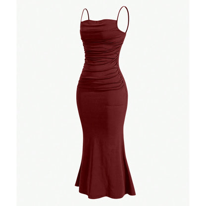 Mia Muse All Seasons Women's Dresses Elegant Party Fitting Slim Spaghetti Strap Mermaid Hem Maxi Fashion Party Dresses