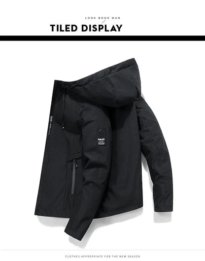Spring and Autumn men's windproof zipper Jacket Casual quality hooded baseball jacket Outdoor blazer garment top