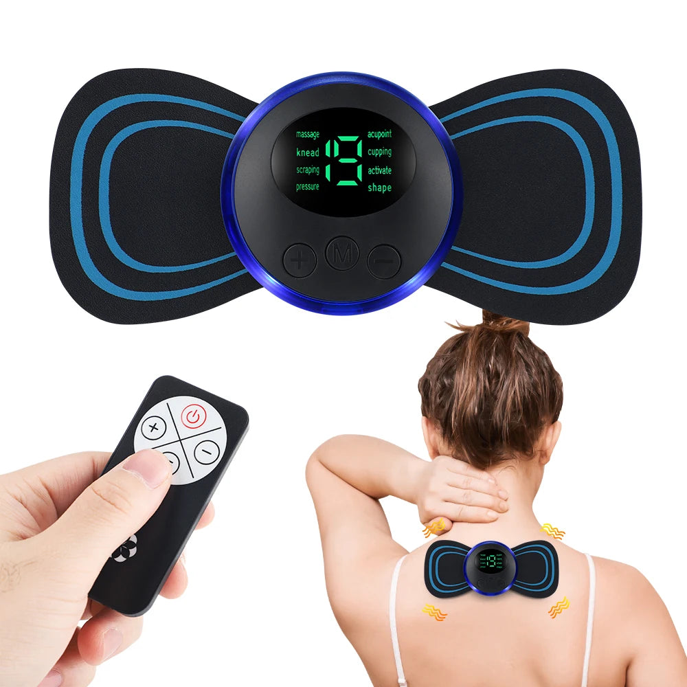 Smart Electric Neck Massager Set Cervical Patch 8 Modes 19 Levels Intensity Portable Home Use Massage Tools for Relieve Fatigue