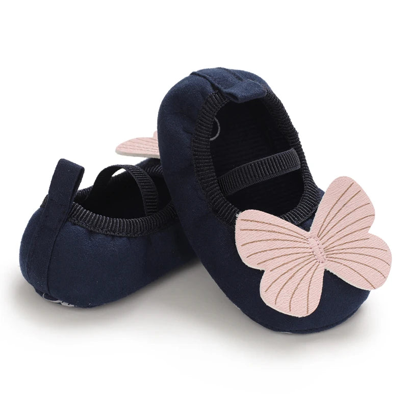 Lucky Blue Newborn Infant Toddler Boy Girl Casual Breathable Soft Cloth Bottom  Anti-slip PU Leather First Walkers Canvas Shoes