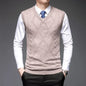 2025 New Trend Men's Business Casual Pullover Wear Warm Sleeveless Wool Knitted Sweater Vest Tops