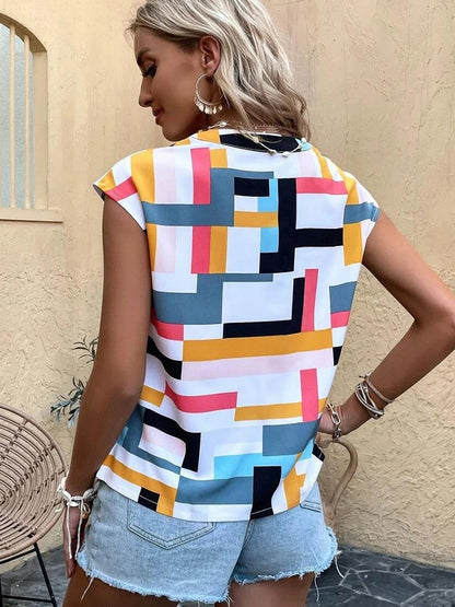 Women's Blouse Casual Short Sleeve Shirt Simple V Neck Tops Elegant Shirts And Blouses Deals Summer Youthful Woman Clothes 2025