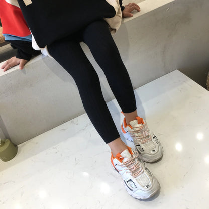 Baby Girls Leggings Kids Casual Long Pants For Toddler Kids Girls Skinny Trousers All-match Ribbed Cotton Legging Pant