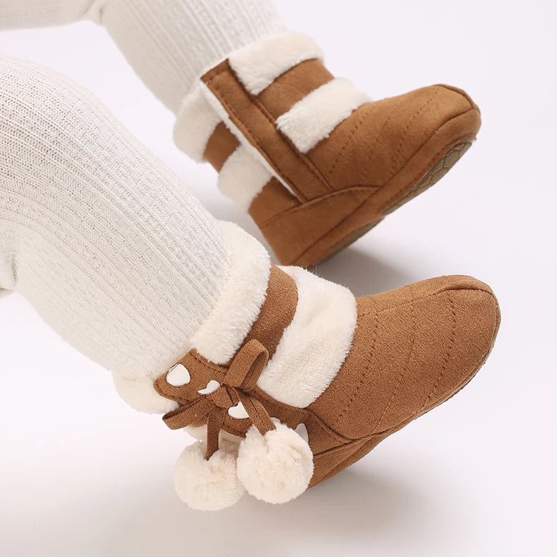 Newborn baby boy girl snow winter boots for infants and young children soft soled winter warm baby crib short boots shoes