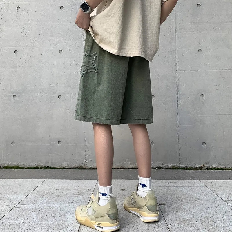 2025 Summer Shorts Men Loose spodenki meskie Vintage Denim Basic Simple Hot Sale High Waist Leisure Ulzzang Streetwear Short