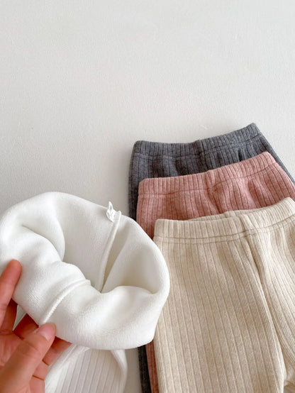 2025 Winter New Baby Plus Velvet Thick Leggings Cotton Girls Cute Bow Warm Trousers Infant Fleece Casual Pants Toddler Clothes