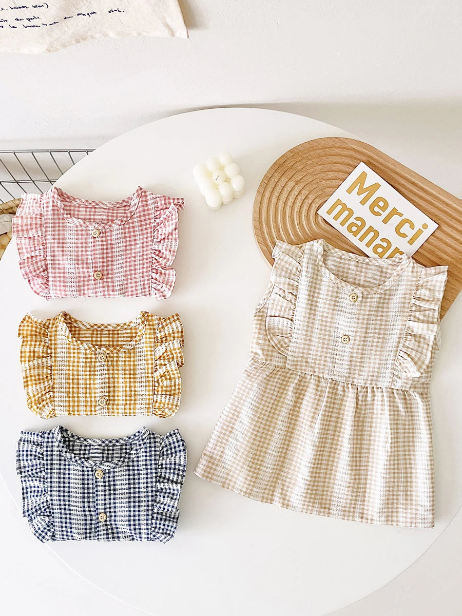 Sanlutoz Cute Princess Baby Girls Dress Comfortable Fashionable Sleeveless Kids Clothing Korean Style