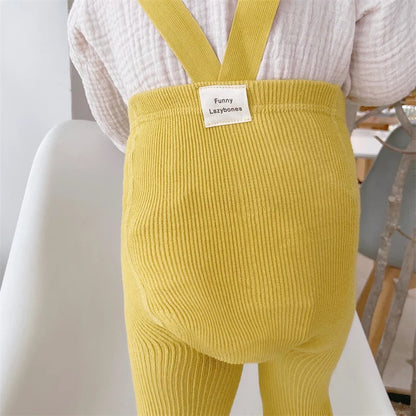 Baby Cute Knitted Tights Boys Girls Pantyhose Casual Suspender Tights Infant Toddler Autumn Spring Leggings Solid Color Clothing