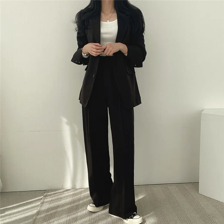 Fall Fashion Long Sleeve Blazer Mujer Pant Sets Blazers Women 2025 Casual Women's 2 Piece Outfit Set Suits Outwear