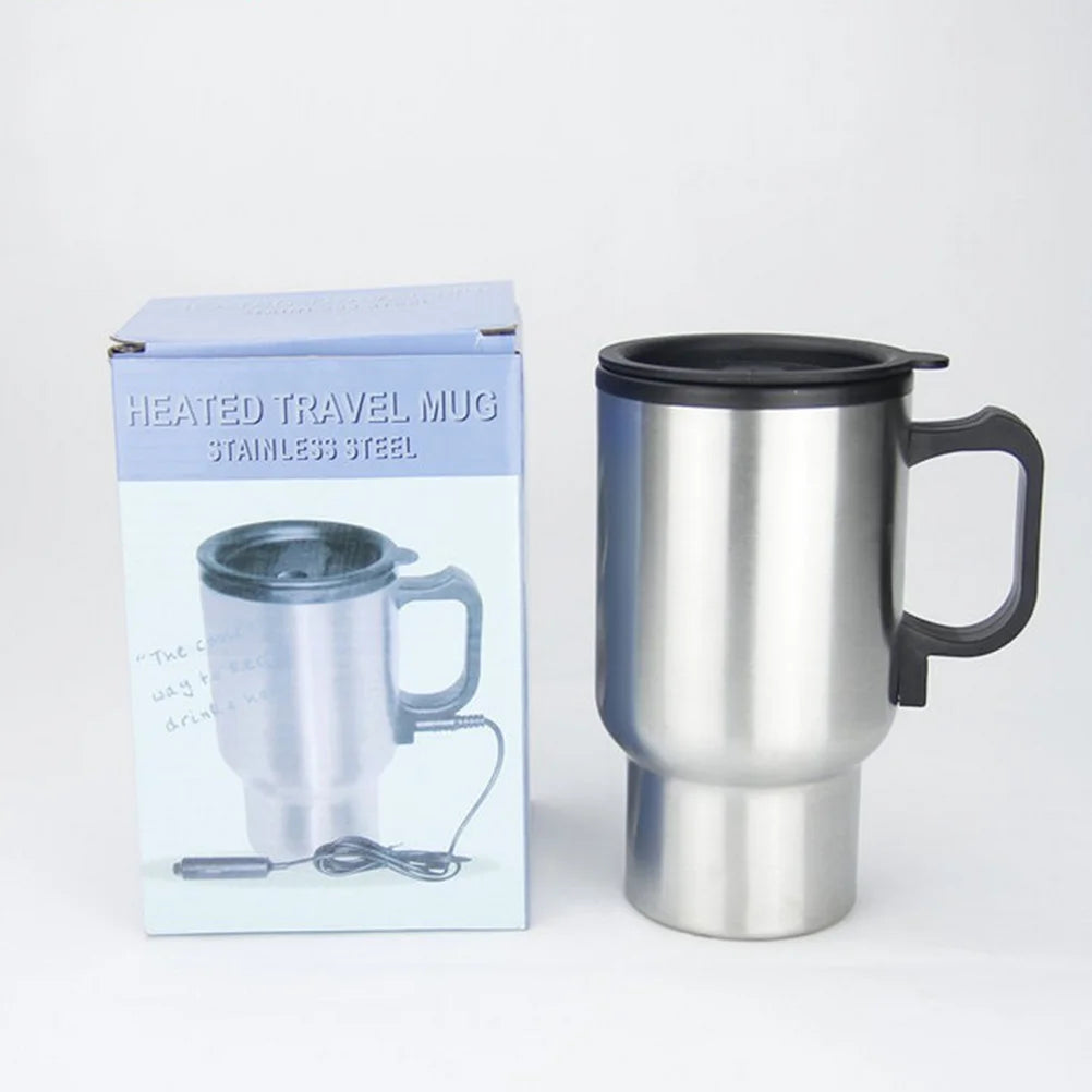 450 ML Double Sections Insulated Car Vacuum Cup Stainless Steel Heating Travel Mug For 12V Electric Beverage Container With
