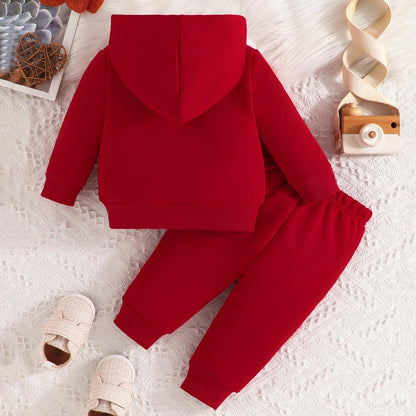 Children Hooded Tracksuits Suits 3-24M Toddler Boys Girls Clothing Suit Heart Print Sweatshirt And Sports Pants Set