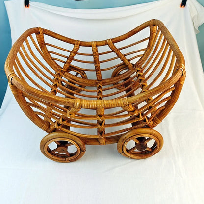 Original Baby Rattan Cart Basket Newborn Photography Props Trolley Baby Crib Newborn Photography Chair Stroller Prop Fontography