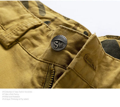 New Summer Men Cargo Camouflage Shorts Men's Cotton Beach Multi Pocket Shorts Man Spring Casual Joggers Shorts Male