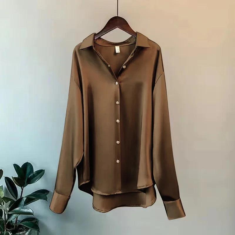 Fashion Spring Shirt And Blouses New Sweater Cardigans Woman Top Knitted Korean Long Sleeve Lapel Button Elegance Sweet Coats