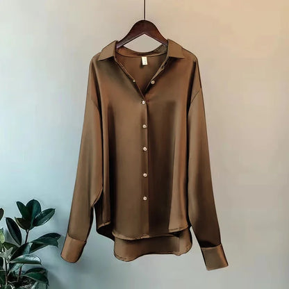 Fashion Spring Shirt And Blouses New Sweater Cardigans Woman Top Knitted Korean Long Sleeve Lapel Button Elegance Sweet Coats