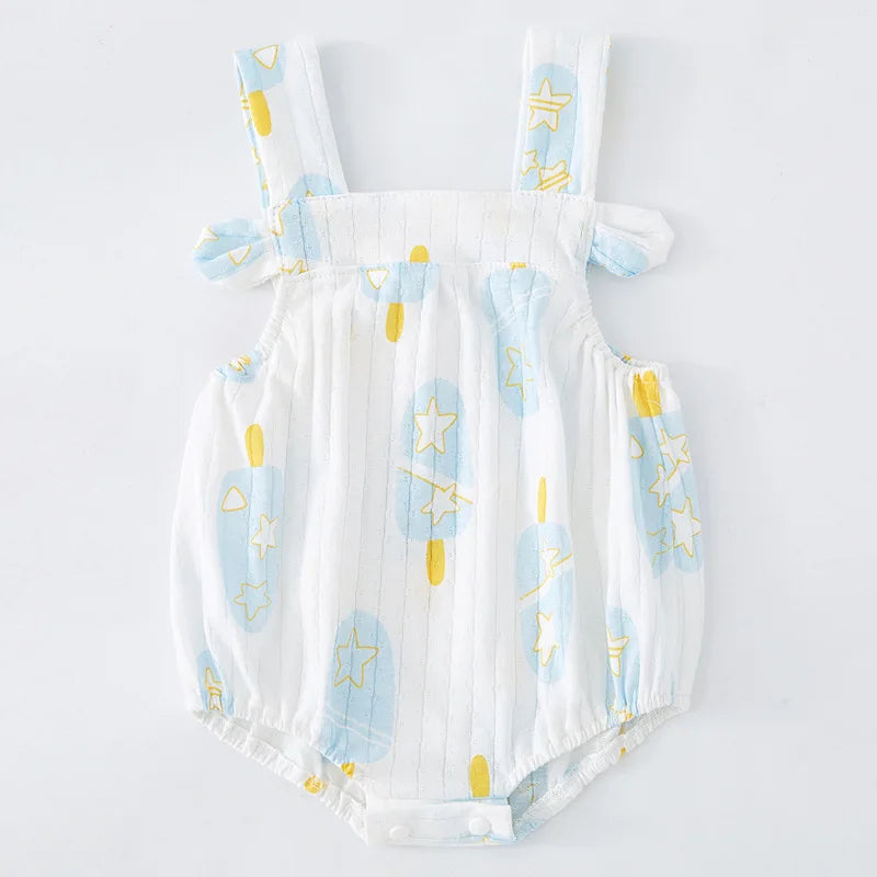 Newborn Baby Romper Straps Bodysuit Jumpsuit 100% Cotton Infant Climbing Outfit Summer Princess Costume Children Clothing A813