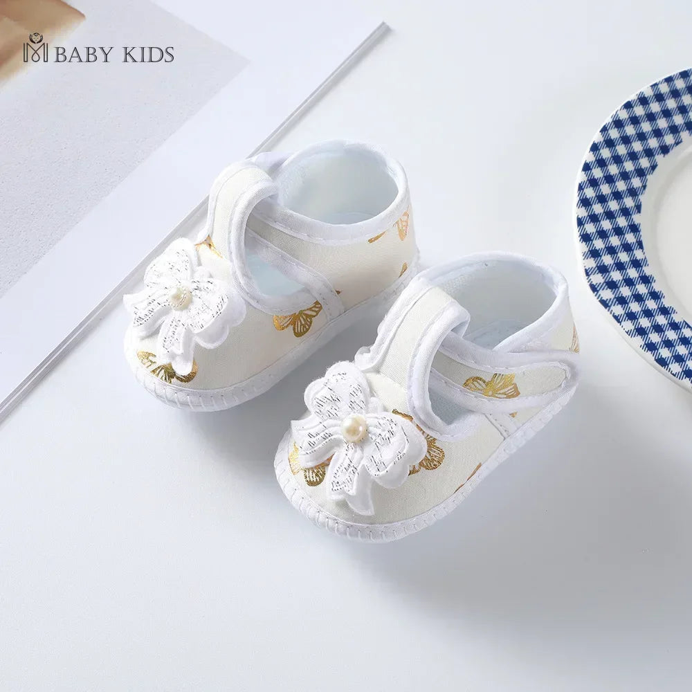 Cotton Newborn Baby Shoes Cartoon Pattern First Walkers for Girl Boy Plaid Soft Sole Walking Sandals 0-12month