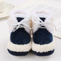 Korean Style Patchwork Plush Baby Shoes - Soft Sole, Cotton Padded, Lace-up Snow Boots for Adorable Boys and Girls 0-18M