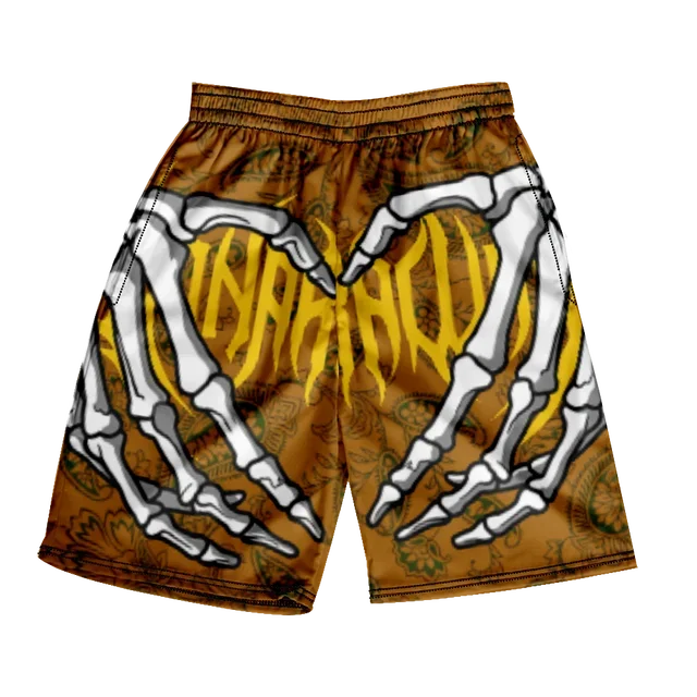 2025 Summer Classic Skull Beach Short Pants New Fashion Skeleton Hand Print Men Women Gym Shorts Quick Drying Trunks Ice Shorts
