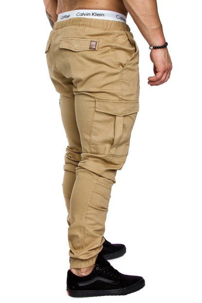 New Men's Casual Work Pants With Multiple Pockets Sports Jogger Pants