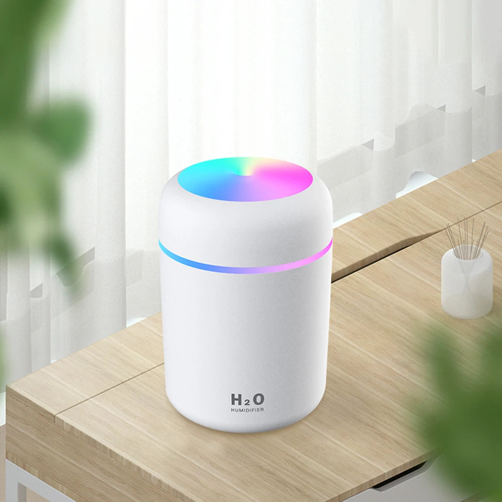 300ml Air Humidifier USB Ultrasonic Aroma Essential Oil Diffuser Romantic Soft Light Humidifier Mini Cool Mist Maker Purifier