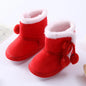Winter Snow Baby Boots Faux Fur Warm Fluff Balls Indoor Cotton Soft Sole Infant Newborn Toddler Baby Shoes 0-18M