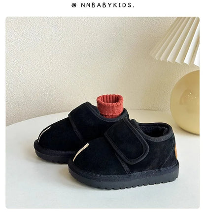 Baby New Winter Snow Boots Warm Plush Leather Toddler Shoes Fashion Boys Girls Anti-slip Rubber Sole Baby Sneakers Infant Boots