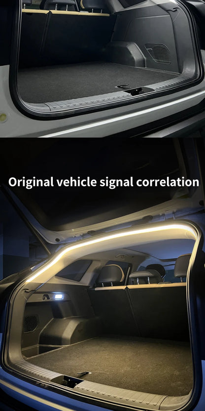 Car high brightness trunk lighting ambient light interior decoration LED wiring free automatic sensing tailgate light strip